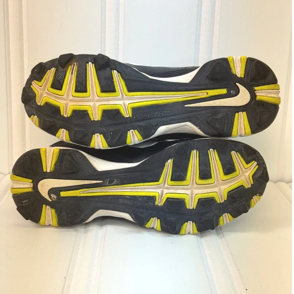 Nike Vapor Baseball Cleats Kids Size 1Y Black White Fastflex Athletic Shoes